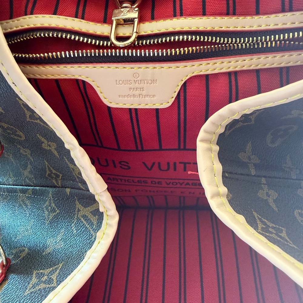 Louis Vuitton Red and Blue Tote Bag